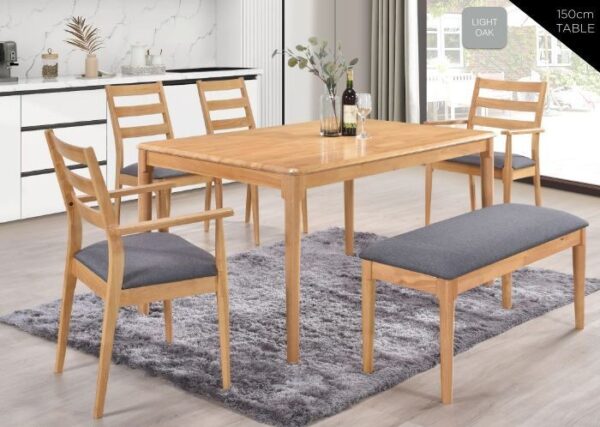 ORLANDO OAK 1.5m DINING TABLE - Image 2