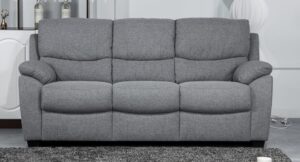 NORDIC GREY FIXED 3 SEATER SOFA