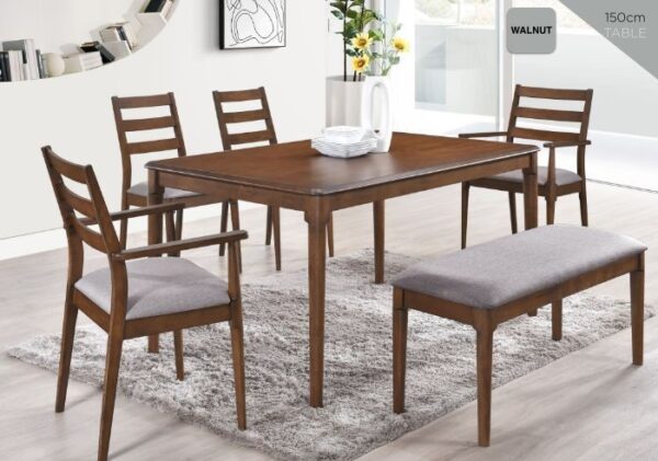 ORLANDO 1.5m WALNUT DINING TABLE - Image 2