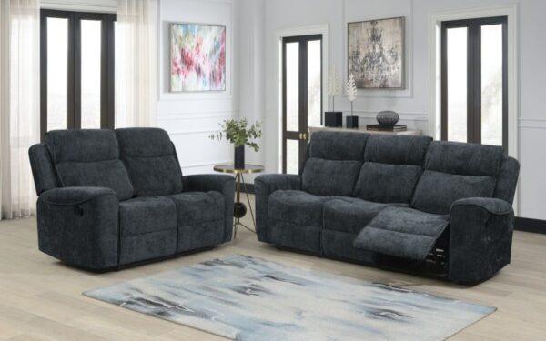 SANDHURST 3 SEATER RECLINING SOFA - DARK GREY - Image 2