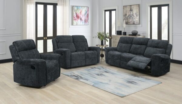 SANDHURST 2 SEATER RECLINING SOFA - DARK GREY - Image 2