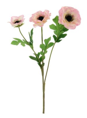 3 HEAD ANEMONE SPRAY PALE PINK STEM