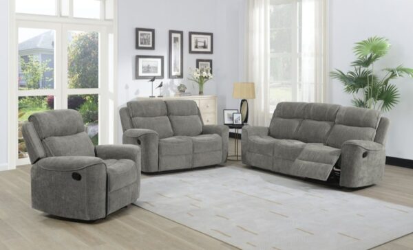 SANDHURST 2 SEATER RECLINING SOFA - LIGHT GREY - Image 2