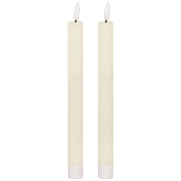 SET OF 2 LUXE IVORY LED DINNER CANDLES