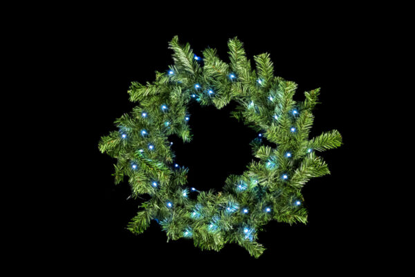 55cm ALASKAN PINE PRELIT WREATH WHITE