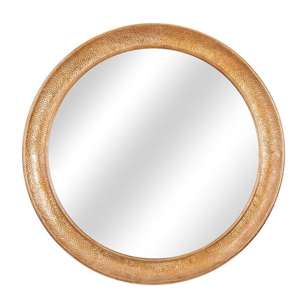 90cm HAND HAMMERED ROUND WALL MIRROR