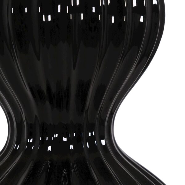 82cm BLACK CERAMIC T/LAMP w/ OFF WHITE SHADE - Image 2