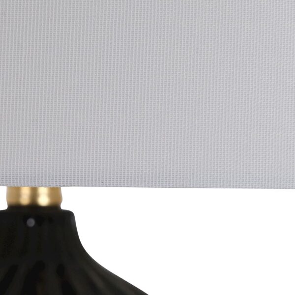 82cm BLACK CERAMIC T/LAMP w/ OFF WHITE SHADE - Image 3
