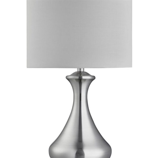 TOUCH T/LAMP - SATIN SILVER METAL w/ IVORY FABRIC SHADE - Image 2