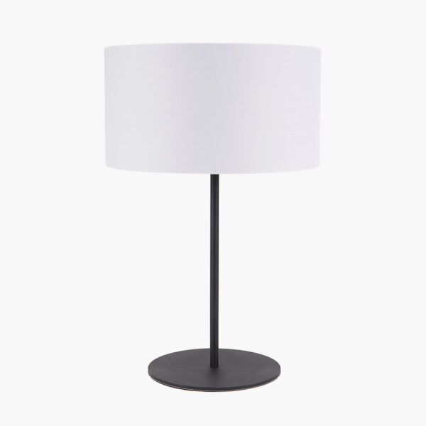 ELIN BLACK T/LAMP w/ IVORY SHADE