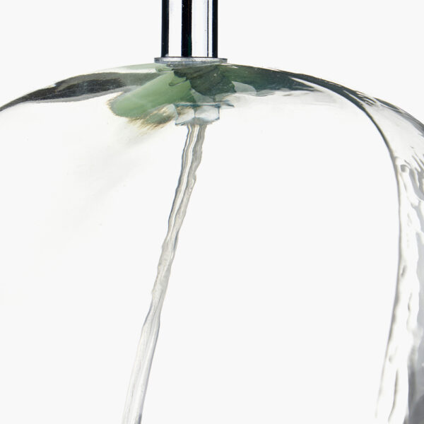 HALLIE CLEAR T/LAMP w/ WHITE SHADE - Image 3
