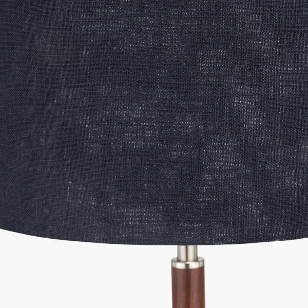 GIANNI SILVER & WOOD T/LAMP w/ BLACK SHADE - Image 2