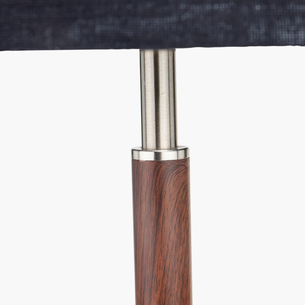 GIANNI SILVER & WOOD T/LAMP w/ BLACK SHADE - Image 3