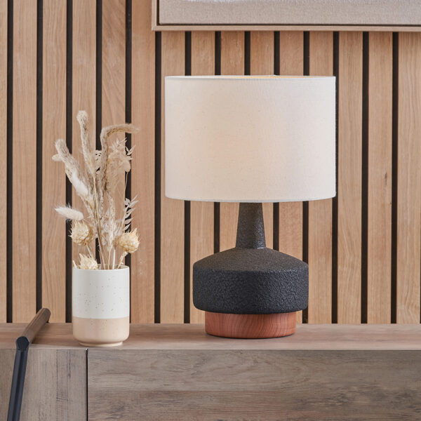 ELIO BLACK & WOOD EFFECT T/LAMP - Image 6