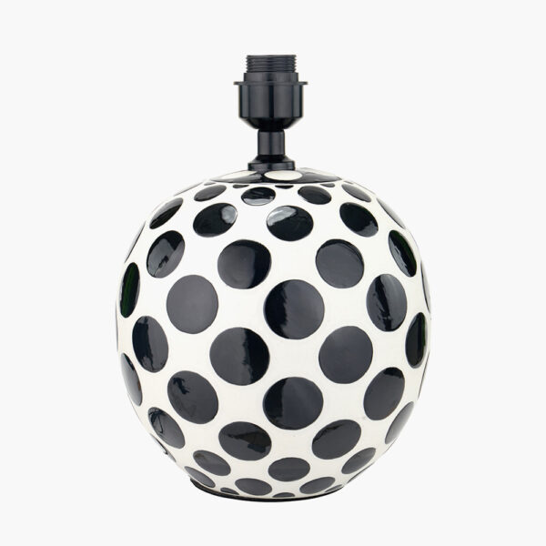LARISA BLACK POLKA DOT T/LAMP w/ 35cm LINO BLACK SHADE - Image 2