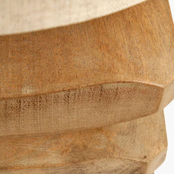 AMIR NAT WOOD 3 PEBBLE T/LAMP w/ CREAM SHADE - Image 3