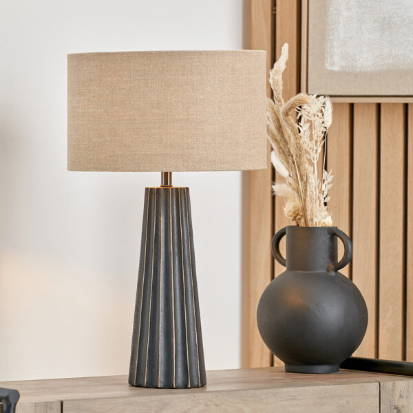 DRAYDON BLACK WASH WOOD T/LAMP - Image 6