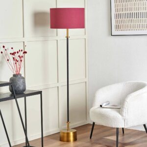 ANTOINE BLACK CROC F/LAMP w/ 40cm HENRY MULBERRY SHADE
