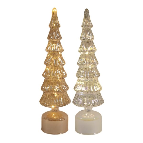 33cm LED SILVER/GOLD CHRISTMAS TREE