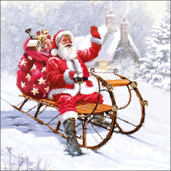 20pk SANTA ON SLEDGE NAPKINS