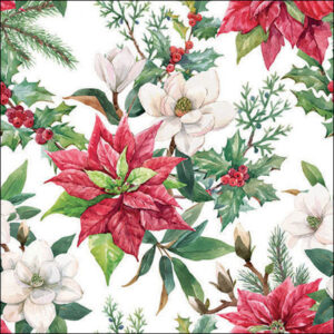 20pk CHRISTMAS FLORALS NAPKINS