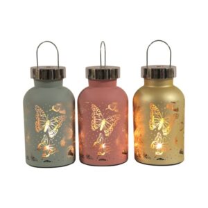LED BUTTERFLY LANTERN 24cm 3 ASST
