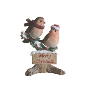 12cm MERRY XMAS ROBINS