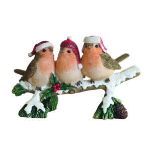 XMAS ROBINS ON LOG