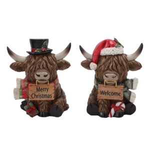 14cm XMAS HIGHLAND COW