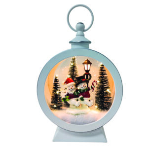 25cm LED SNOWMAN ROUND LANTERN