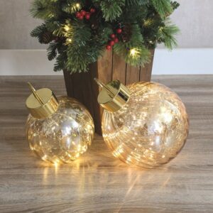 20cm LED GOLD BAUBLE