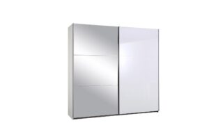 HALLE 218cm ALPINE WHITE / HIGH POLISH WHITE WARDROBE