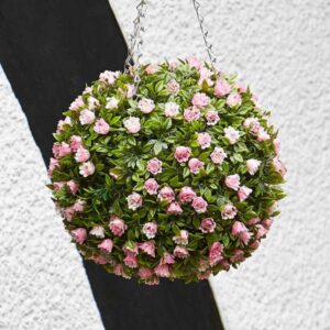 30cm TOPIARY PINK ROSE BALL