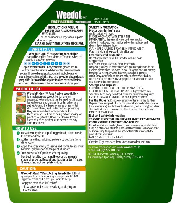 1LT WEEDOL GUN FAST ACTING WEEDKILLER - Image 2