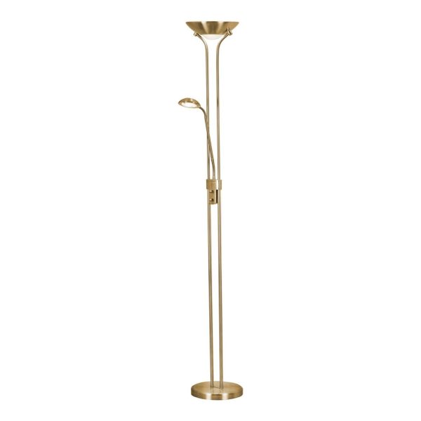 MOTHER & CHILD LED F/LAMP  - SATIN BRASS