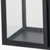 MED BLACK S/STEEL & GLASS RECT LANTERN - Image 3