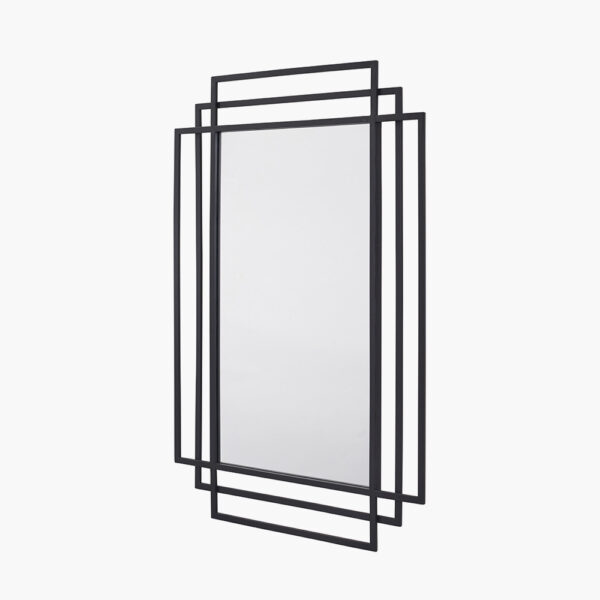 BLACK ART DECO RECTANGULAR WALL MIRROR - Image 2