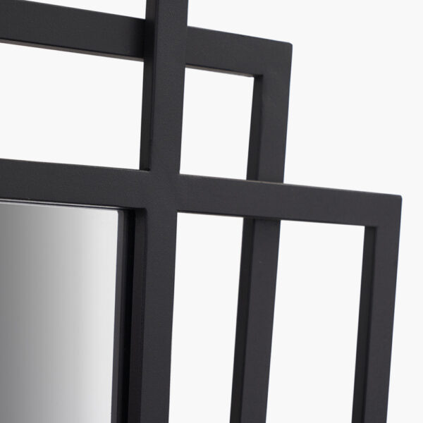 BLACK ART DECO RECTANGULAR WALL MIRROR - Image 4