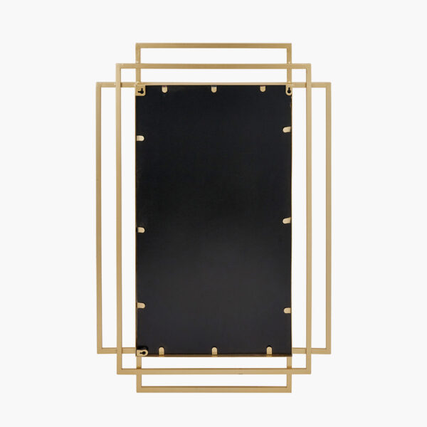 GOLD METAL ART DECO RECTANGULAR WALL MIRROR - Image 3