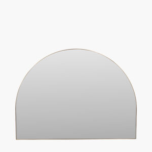 BRUSHED GOLD SLIM FRAME WIDE ARCH WALL MIRROR