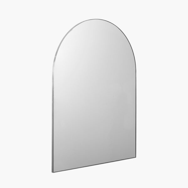 BRUSHED SILVER  SLIM FRAME TALL ARCH WALL MIRROR - Image 2