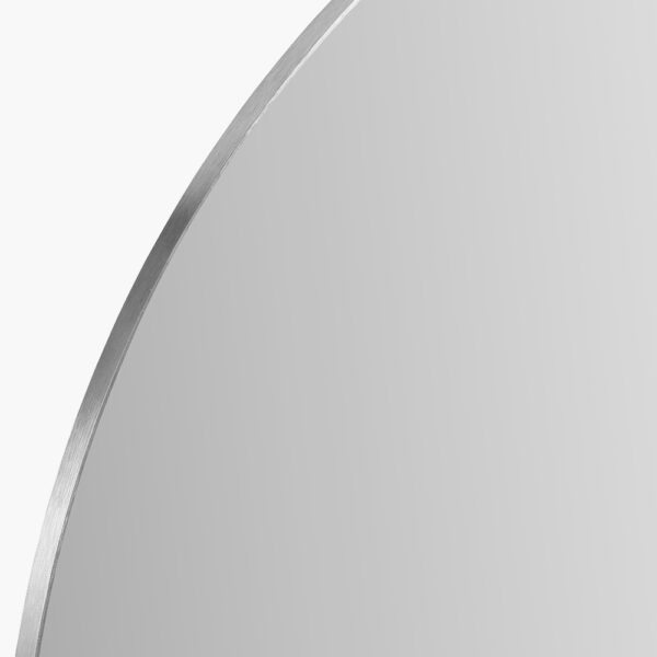 BRUSHED SILVER  SLIM FRAME TALL ARCH WALL MIRROR - Image 4