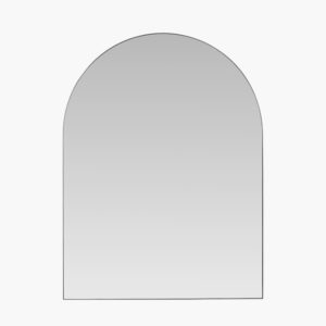 BRUSHED SILVER  SLIM FRAME TALL ARCH WALL MIRROR