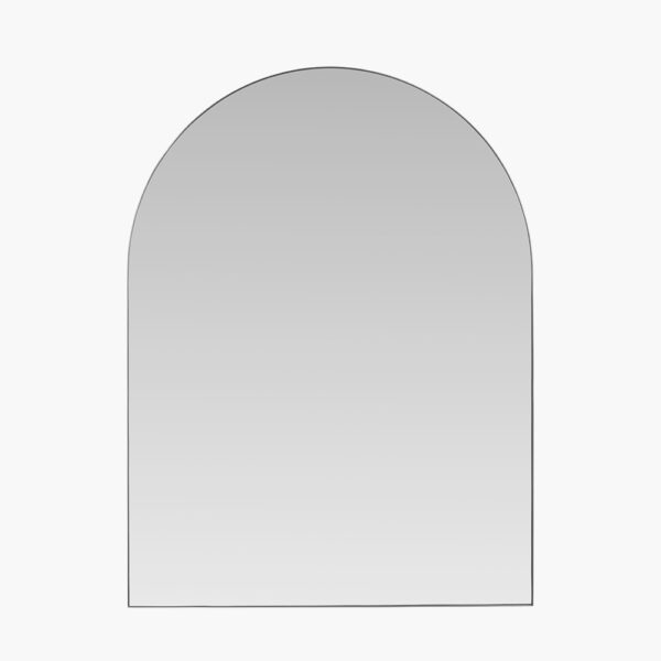 BRUSHED SILVER  SLIM FRAME TALL ARCH WALL MIRROR