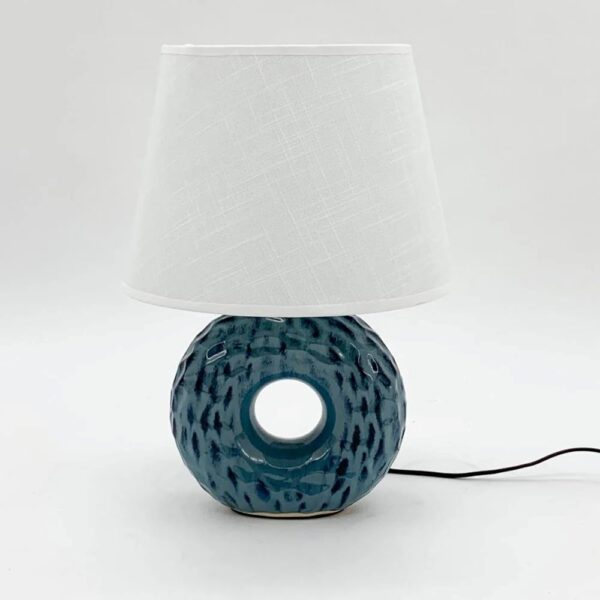 40cm BLUE CIRCLE CERAMIC T/LAMP - Image 3