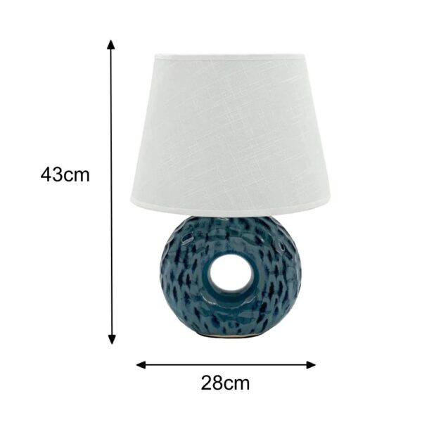 40cm BLUE CIRCLE CERAMIC T/LAMP - Image 5