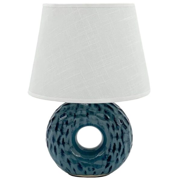 40cm BLUE CIRCLE CERAMIC T/LAMP