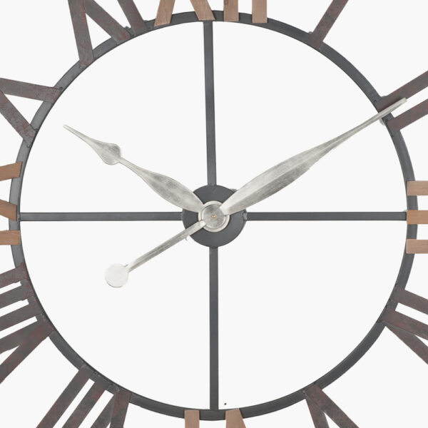 1.2m ANT GREY METAL & WOOD WALL CLOCK - Image 2