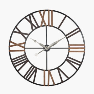 1.2m ANT GREY METAL & WOOD WALL CLOCK