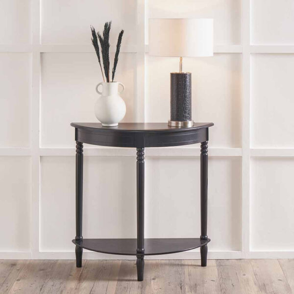 HERITAGE BLACK HALF MOON CONSOLE TABLE - Image 6